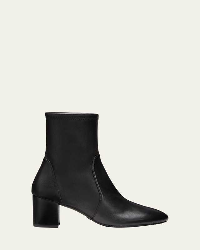 Yuliana Stretch Leather Ankle Booties